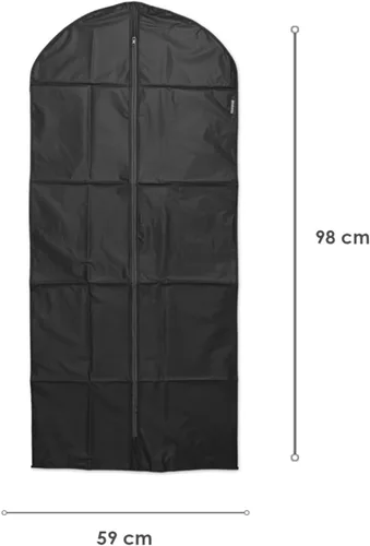 Vista 4 de Brabantia Paquete de 3 bolsas protectoras de ropa colgantes L, M, XL (negro) para almacenamiento de ropa, se adapta a trajes, camisas, abrigos