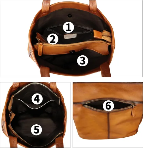 Vista 4 de Bolso de hombro de cuero genuino para mujer, bolso hecho a mano, bolso cruzado de trabajo, bolso casual