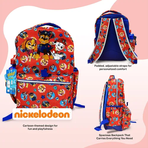Vista 3 de Juego de mochila de 16 pulgadas para niñas y niños, mochila escolar para niños de jardín de infantes y primaria con accesorios para la escuela