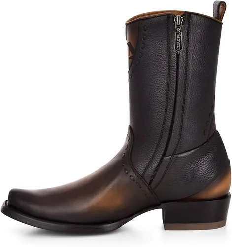 Vista 4 de Cuadra Botas para hombre en cuero genuino negro