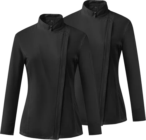 Vista 8 de Ubon Chaqueta de Chef para Mujer con Ventilación de Malla Lateral y Cremallera