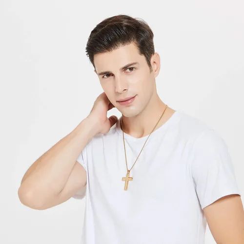 Vista 4 de Collar de letras doradas con cadena de acero A-Z regalo de cumpleaños para hombres mujeres niños niñas collares con colgante Metal