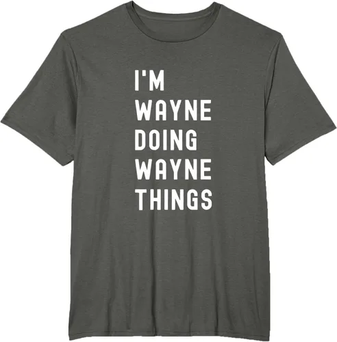 Vista 7 de Camiseta I'm Wayne Doing Wayne Things, Negro