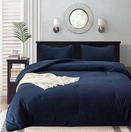Vista 23 de Wellboo - Juego de edredón de tamaño matrimonial, ropa de cama de color gris gradiente sólido, gris plateado, gris claro, modernos, simples, blancos