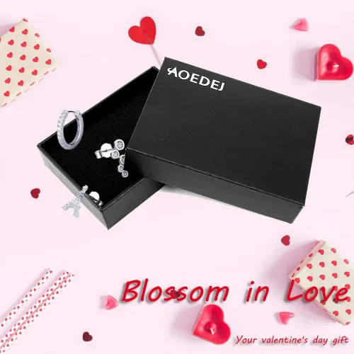 Vista 7 de AoedeJ Aretes hipoalergénicos de plata de ley 925 con diseño de Torre Eiffel de París, regalo para mujer