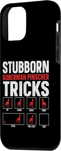 Vista 2 de Funda para propietario de Doberman Pinscher con trucos obstinados para iPhone 12 mini