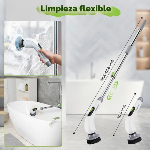 Vista 2 de WORKPRO Limpiador giratorio inalámbrico de 8 V, 8 cabezales de cepillo