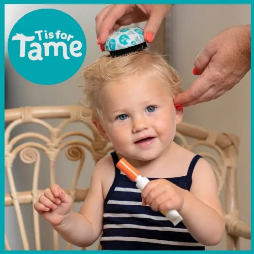 Vista 4 de T is for Tame Cepillo desenredante para niños pequeños y niños, mini cepillo desenredante domina nudos sin lágrimas o rabietas