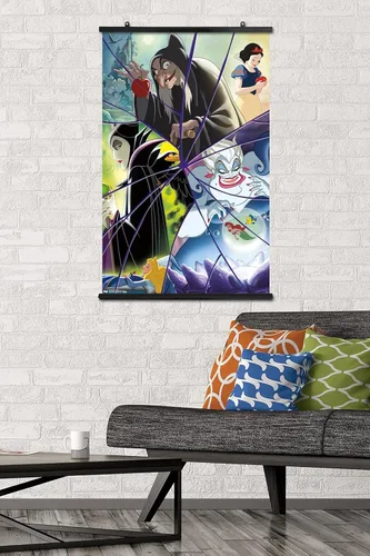 Vista 2 de Trends International Disney VIllains - Póster de collage de pared, 22.375 x 34 pulgadas, paquete de póster y clip