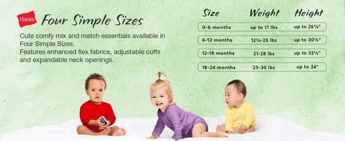 Vista 3 de Hanes Conjunto Flexy de 2 túnicas de manga corta con 2 leggings para bebé niña