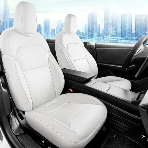 Vista 11 de Funda de asiento para modelo 3 2017 2018 2019 2020 2021 2022 2023, funda de asiento personalizada para Tesla Model 3, compatible con bolsa de aire