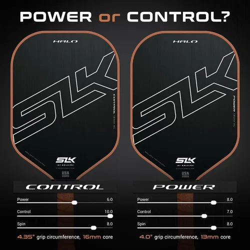 Vista 4 de Selkirk Sport SLK Halo Paleta de Pickleball de Fibra de Carbono Cruda Diseñada en los Estados Unidos Elige la potencia de fibra de carbono cruda