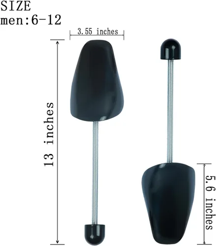 Vista 2 de 6 pares de hormas de plástico para zapatos de hombre (negro)