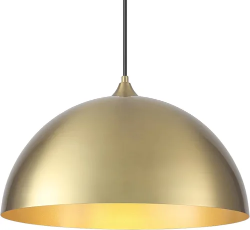 Vista 9 de Luces colgantes negras de 15.7 pulgadas para isla de cocina, lámpara colgante industrial grande dorada para interiores, para comedor, dormitorio