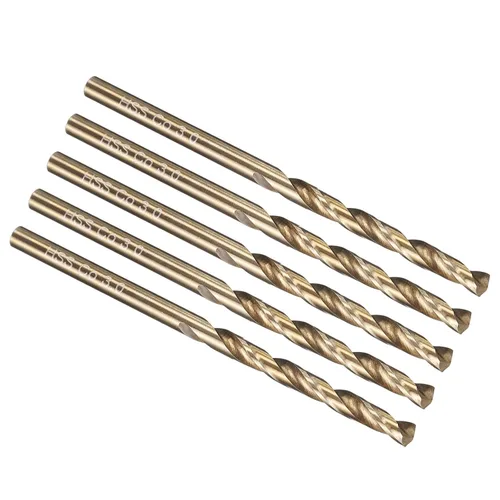 Vista 303 de PATIKIL Broca Jobber de 0.039 in, vástago recto M35 cobalto 5% acero de alta velocidad 135° acabado dorado para metal duro de acero inoxidable - 2