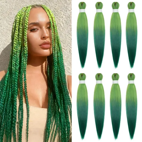 Vista 104 de 8 paquetes de extensiones preestiradas - 16 pulgadas de cabello trenzado premium, 55G/paquete, sin picazón, fijación en agua caliente, textura Perm