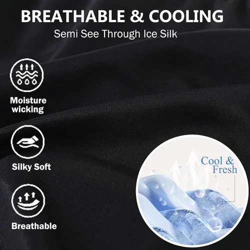 Vista 5 de ZONBAILON Calzoncillos para hombre de doble bolsa de seda de hielo transparente ultrafina que absorbe el sudor