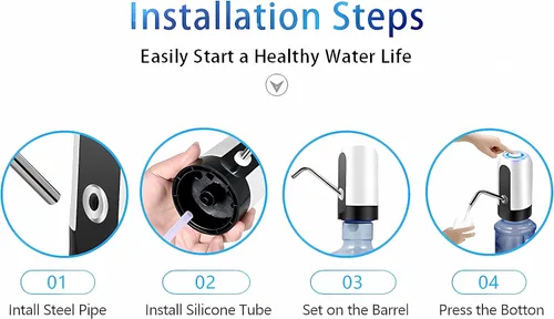 Vista 3 de Dispensador de agua para botella de 5 galones, dispensador de agua inalámbrico USB para niños, dispensador de agua portátil de 5 galones