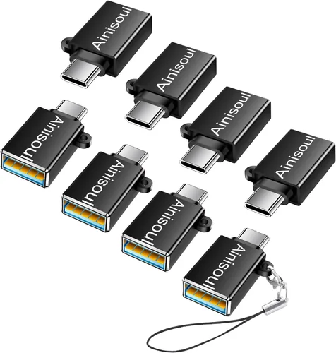 Vista 9 de Adaptador USBC a USB, paquete de 4, adaptador USB C a A, conector USB C macho a USB hembra, convertidor de cable USB OTG para iPhone 16 15, MacBook