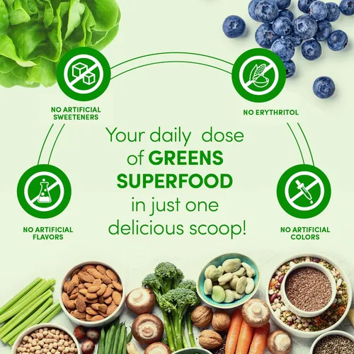 Vista 4 de Designer Wellness, Designer Greens Superfood en polvo con prebióticos, probióticos, antioxidantes y soporte para la desintoxicación, 30 porciones