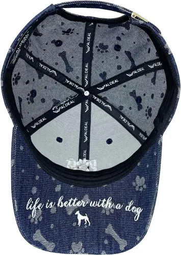 Vista 5 de Waldeal Gorra bordada de béisbol con diseño de perro para mujer, diseño de pata de jacquard, regalo para amantes