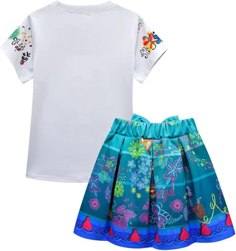 Vista 2 de Lotusuncostume Mirabel Costume Cartoon T-shirt Outfit Print Skirt Three-piece Dress