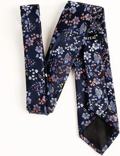 Vista 75 de Alizeal Mens 3.15inches Leaf Flower Pattern Tie with Floral Pocket Square Set