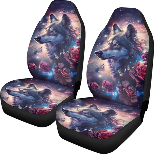 Vista 30 de INSTANTARTS Fundas de asiento de coche con diseño de dalia estética, solo para asientos delanteros, protector de asiento de vehículo, 2 unids/set