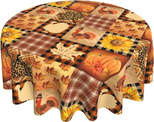 Vista 71 de Giwawa Mantel de Mesa Redondo con Bandera de EE. UU., Mantel Americano con Estrellas, Mariposas, Círculo, 152 cm. Mantel del 4 de julio, Día