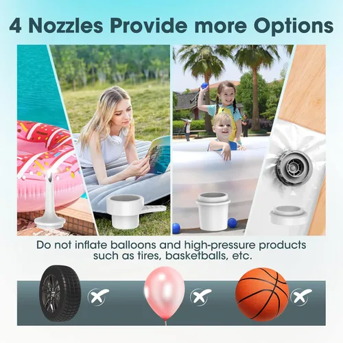 Vista 6 de Mini Electric Air Pump for Inflatables, Ultra-Compact & Portable, Brushless Motor – Rapid Inflate & Deflate for Pool Floats, Air Mattresses