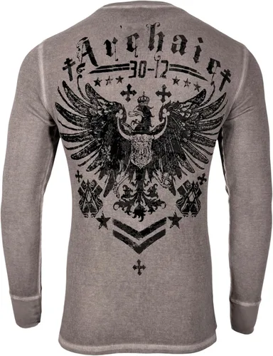 Vista 3 de Xtreme Couture by Affliction - Camisa térmica de manga larga para hombre Blanco/Heather Off Sand (máscara brillante)