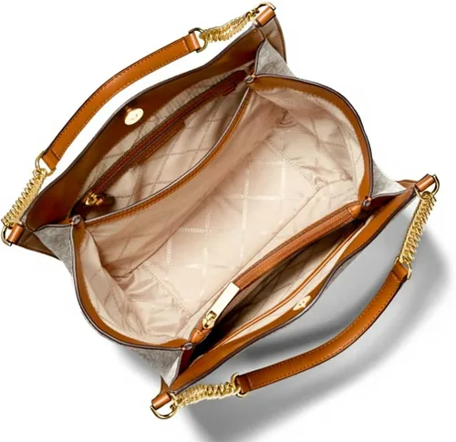 Vista 4 de MICHAEL Michael Kors Newbury Medium Chain Shoulder Tote (Brown Stud)