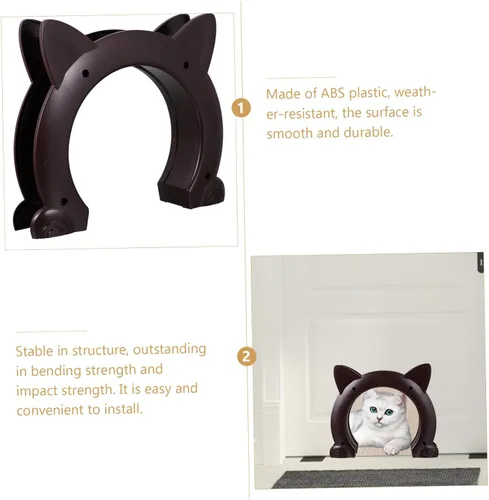 Vista 6 de Túnel de puerta de pasillo para gatos para puertas interiores, fácil de instalar, suministro para mascotas con tornillos resistentes, resistente a
