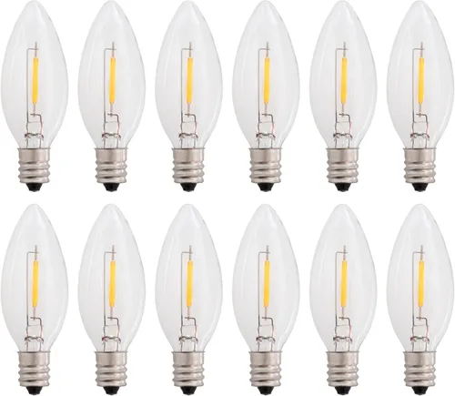 Vista 6 de Creative Hobbies Bombillas LED de repuesto para lámparas eléctricas de velas, velas de ventana, candelabros equivalentes a 7 vatios, transparente