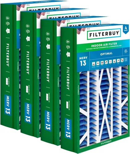 Vista 16 de Filterbuy Filtro de aire 10x17x2 MERV 13 Defensa Óptima contra Humo y Alergias (Paquete de 4), Filtros Exteriores Plisados Electrostáticos