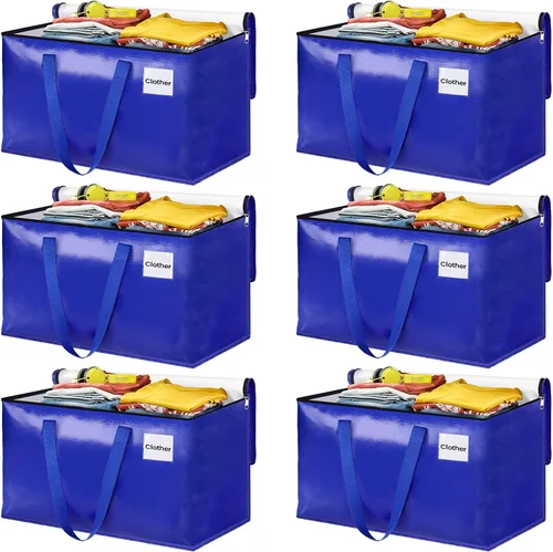 Vista 12 de Bolsas de mudanza extra grandes, bolsas de almacenamiento con asas de estudio y cremalleras resistentes, suministros de mudanza para mudanza