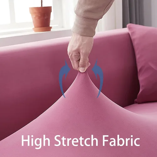 Vista 4 de Konsilsa Funda elástica para sofá en forma de L, funda completa para sofá de 1/2/3/4 plazas, protector de muebles suave, antideslizante, lavable a
