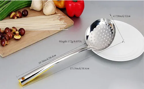 Vista 2 de Tenta Kitchen Desnatador del acero inoxidable del diámetro el 12CM/cucharón ranurado de la cuchara/del colador con la manija a prueba de calor