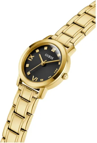 Vista 3 de GUESS US - Reloj analógico dorado y negro para mujer