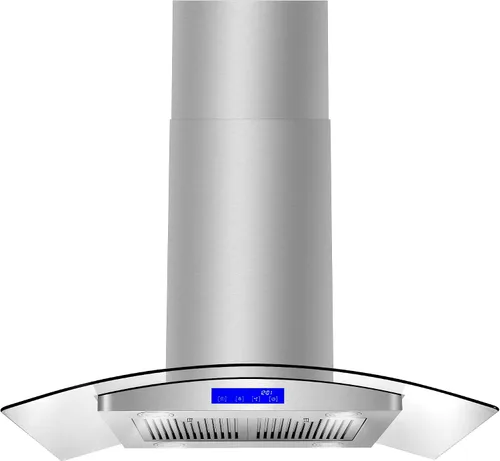 Vista 19 de COSMO COS-668ICS750 30 pulgadas Lumin Collection 380 CFM Campana extractora para isla con conductos, controles de toque suave, luces LED, acero