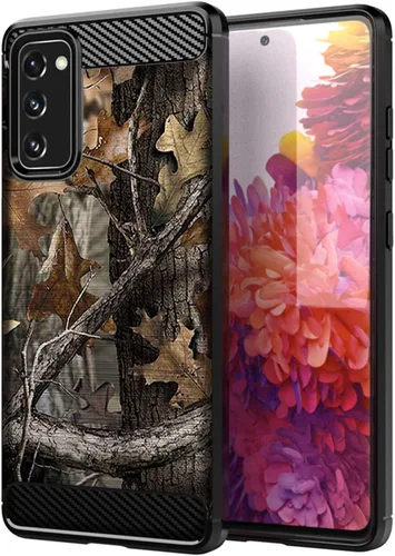 Vista 9 de CasesOnDeck - Funda de camuflaje compatible con Samsung Galaxy S20 FE (2020) / S20 FE 5G, textura de fibra de carbono, delgada, mate, con diseño