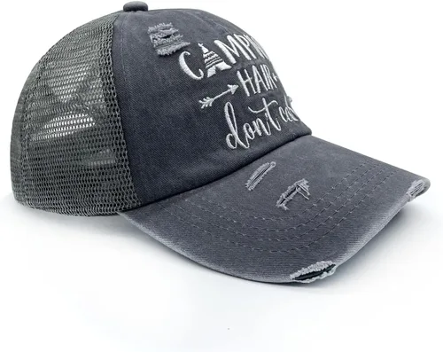 Vista 6 de Gorro de béisbol bordado divertido para hombres y mujeres, con coleta de caballo