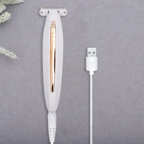 Vista 7 de Afeitadora para mujer, cable de carga USB compatible con acabado táctil, cuerpo impecable, recargable, afeitadora para mujer, recortadora eléctrica