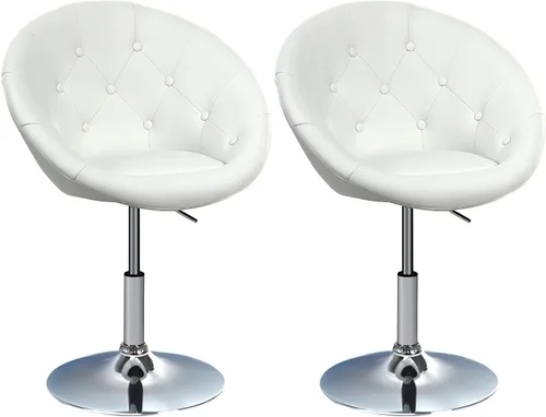 Vista 11 de WATERJOY Silla giratoria de tocador con respaldo, silla de maquillaje moderna de altura ajustable con marco cromado para bar y bar