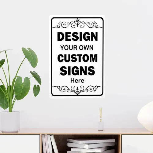 Vista 6 de Letreros personalizados para añadir tu texto, imagen, logotipo, letreros metálicos personalizados para negocios, lugar de trabajo, oficina, hogar