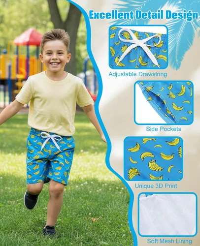 Vista 4 de Cozople 7-16T - Traje de baño para adolescentes y niños, secado rápido, UPF 50+, traje de baño para niños grandes, playa, natación, pantalones cortos