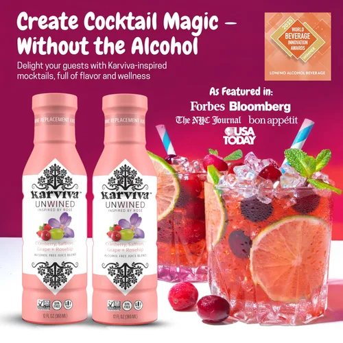Vista 7 de Karviva Alternativa al vino rosado sin vino sin alcohol – Bajo en azúcar, orgánico, mezcla de hierbas para relajación, equilibrio hormonal y salud