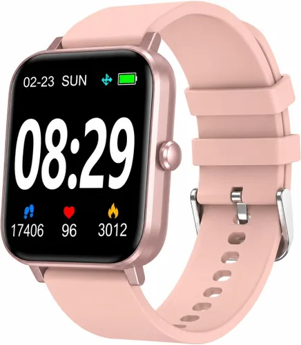 Vista 10 de Choiknbo Reloj inteligente con rastreador de fitness para teléfonos Android/iOS, pantalla táctil completa de 1.69 pulgadas con monitor de frecuencia