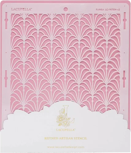 Vista 21 de Lacupella Plantilla de decoración de pasteles grandes (Amara) patrón de venas de hojas
