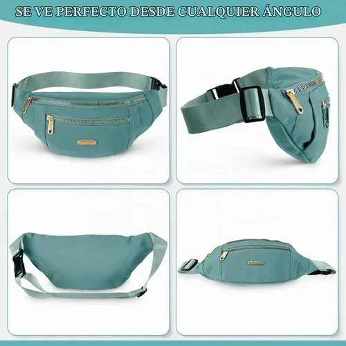 Vista 5 de Riñoneras impermeables de 3 piezas para mujeres y hombres con correa ajustable para la cintura para deportes, correr, ejercicio, caminar, viajar